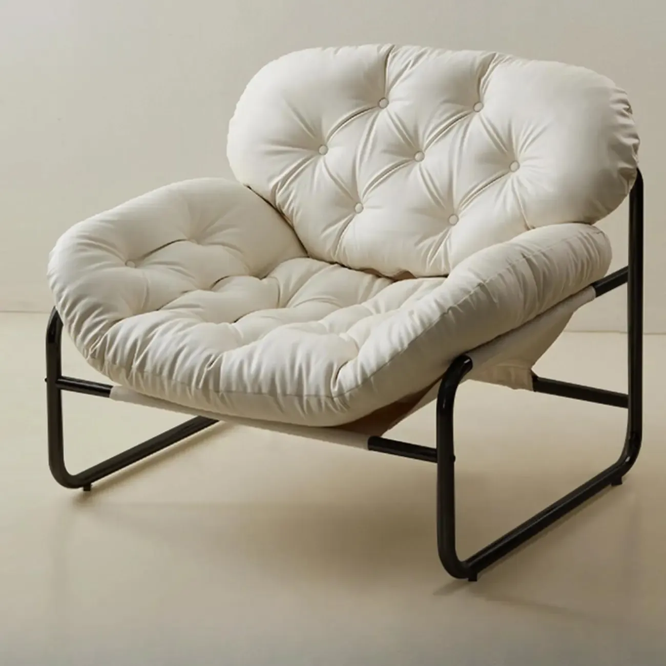 Modern Stitch-Tufted Cat-Resistant Leather Accent Chair  Image - 3