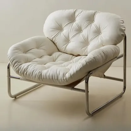 Modern Stitch-Tufted Cat-Resistant Leather Accent Chair  Image - 7