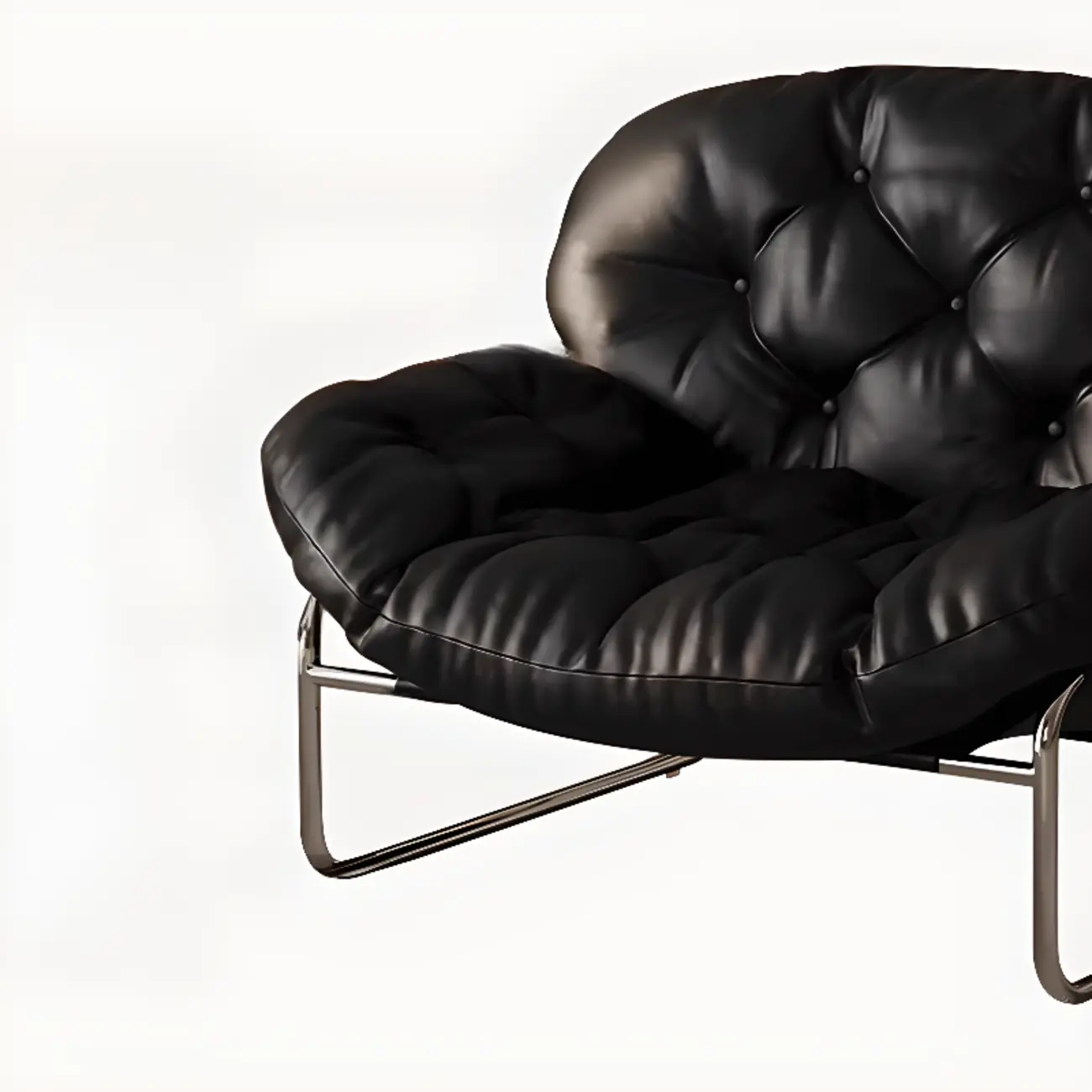 Modern Stitch-Tufted Cat-Resistant Leather Accent Chair  Image - 8 | homeyfad