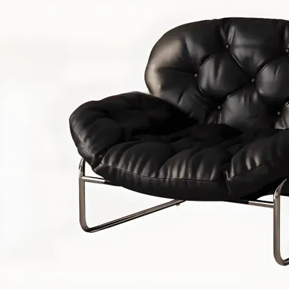 Modern Stitch-Tufted Cat-Resistant Leather Accent Chair  Image - 8