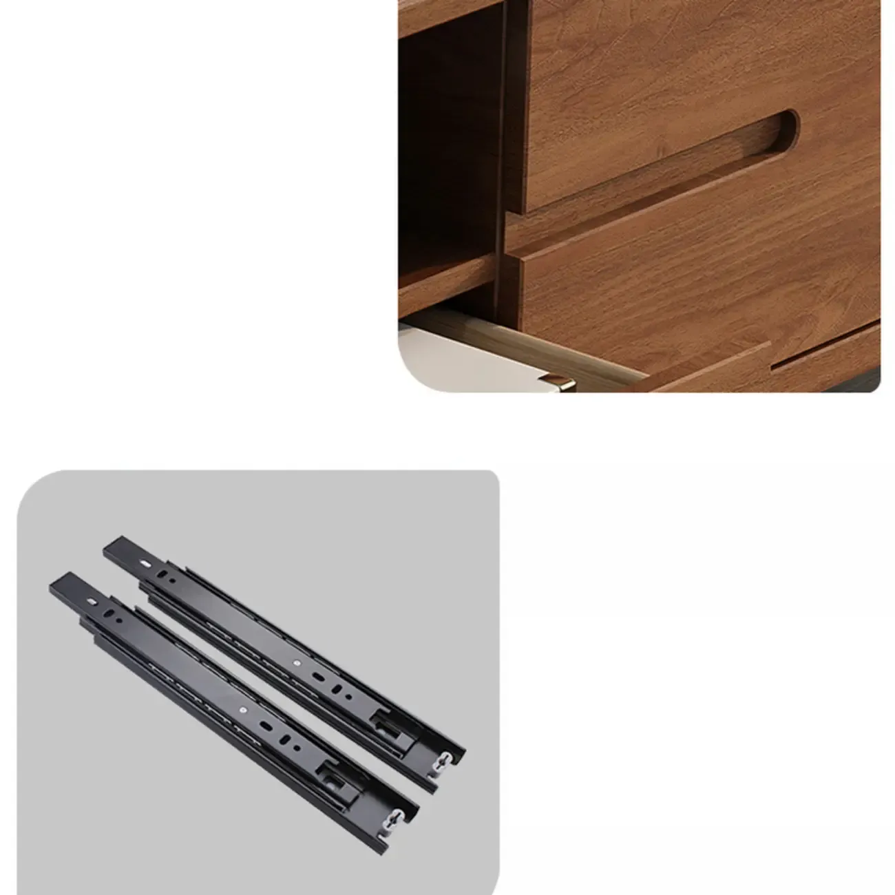 Scandinavian Wood TV Stand with Drawers and Cable Management