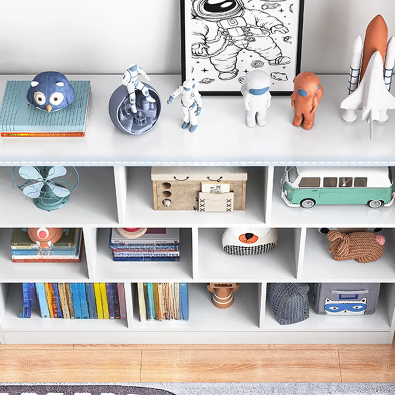 Simple Natural Finish Modular Vertical Wood Bookcase Image - 8 | homeyfad