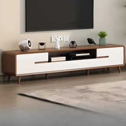 Modern Wooden TV Stand with Storage for Living Room