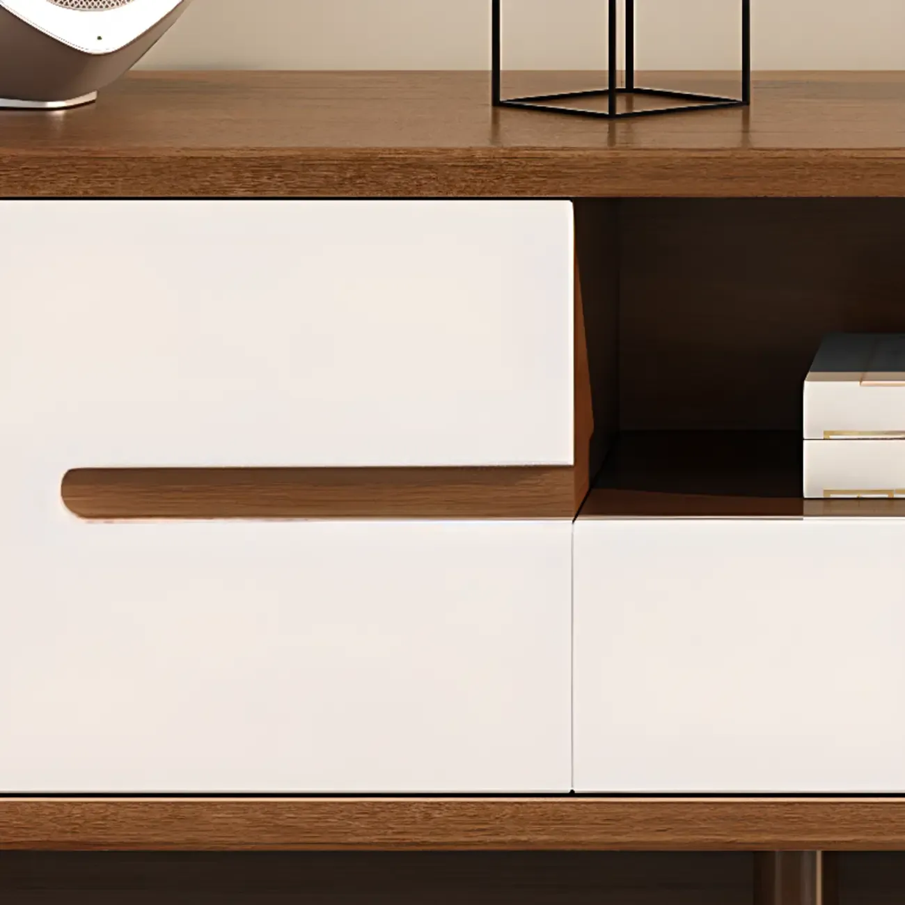 Modern Wooden TV Stand with Storage for Living Room