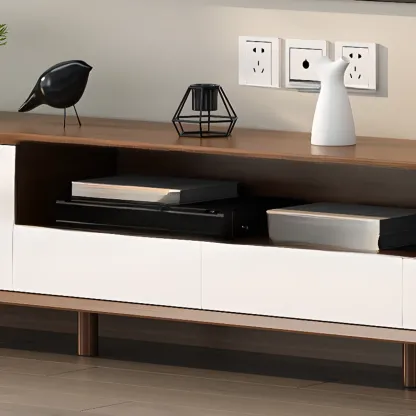 Modern Wooden TV Stand with Storage for Living Room