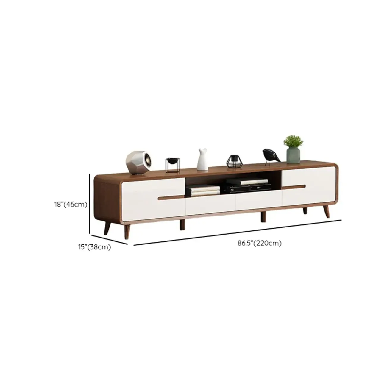 Modern Wooden TV Stand with Storage for Living Room
