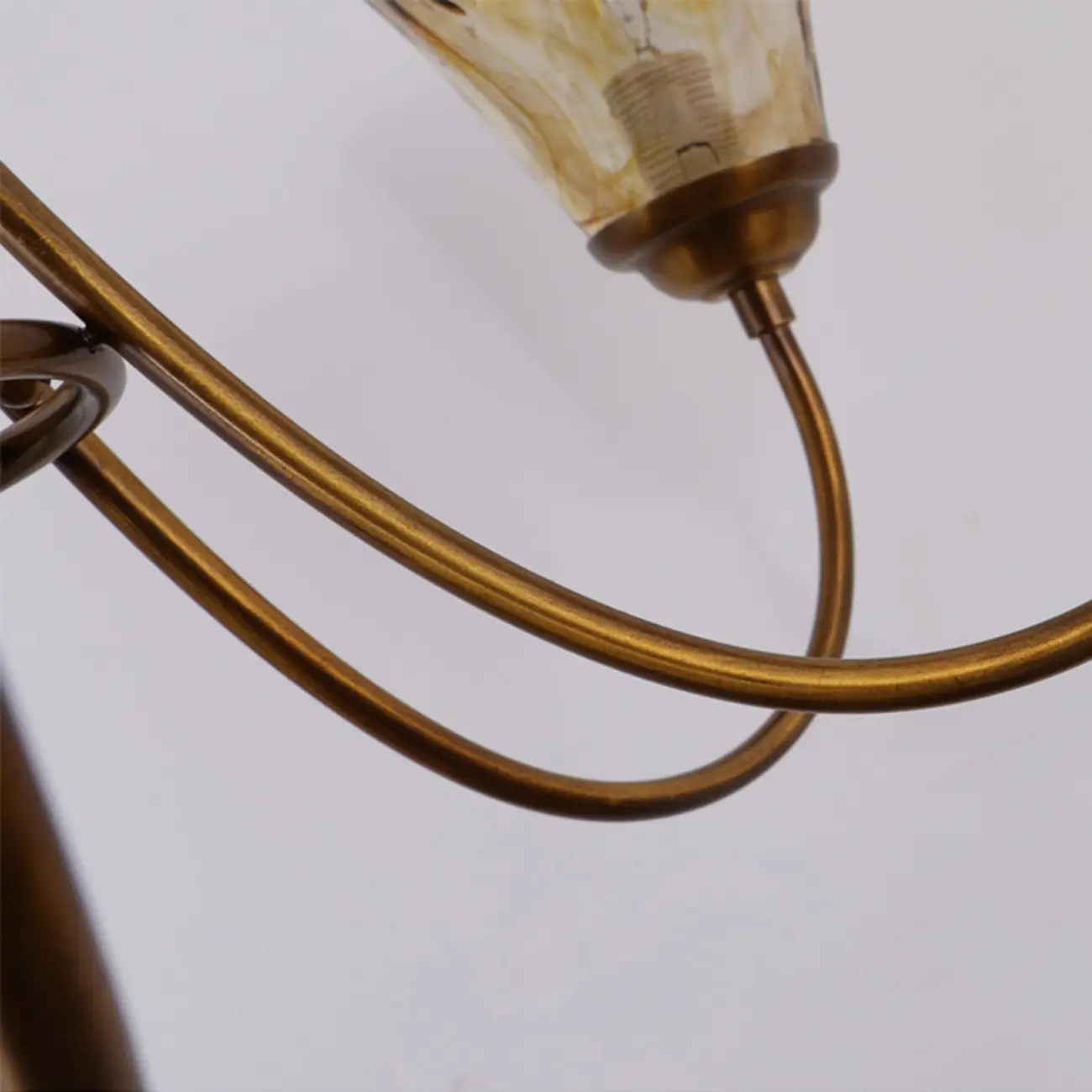 5/6 Lights Modern Bud Gold Glass Amber Chandelier Image - 6 | homeyfad