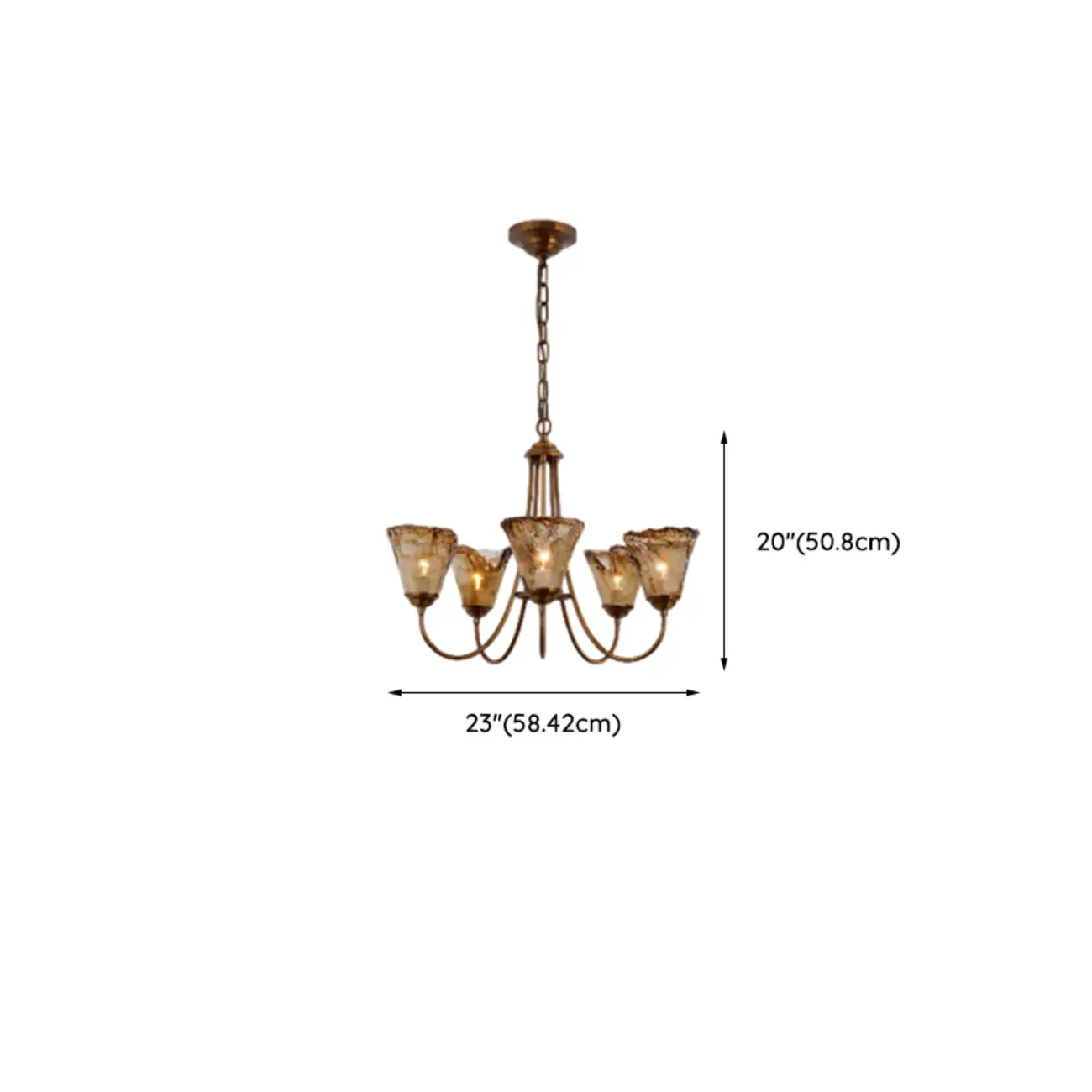 5/6 Lights Modern Bud Gold Glass Amber Chandelier #size