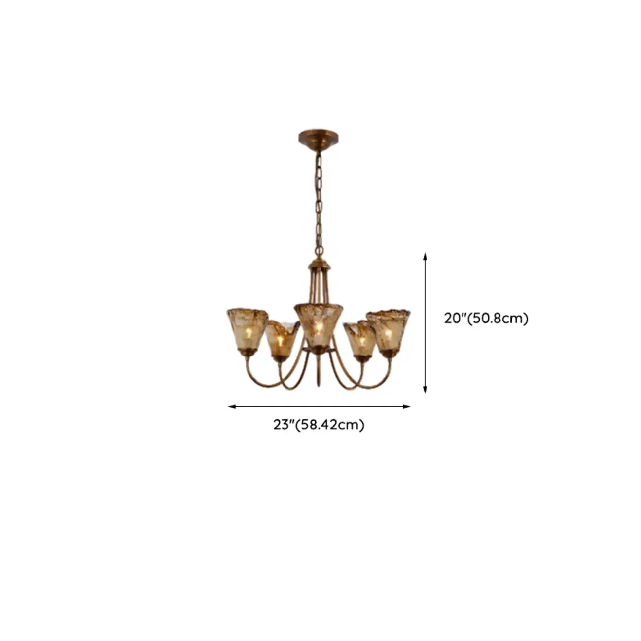 5/6 Lights Modern Bud Gold Glass Amber Chandelier #size
