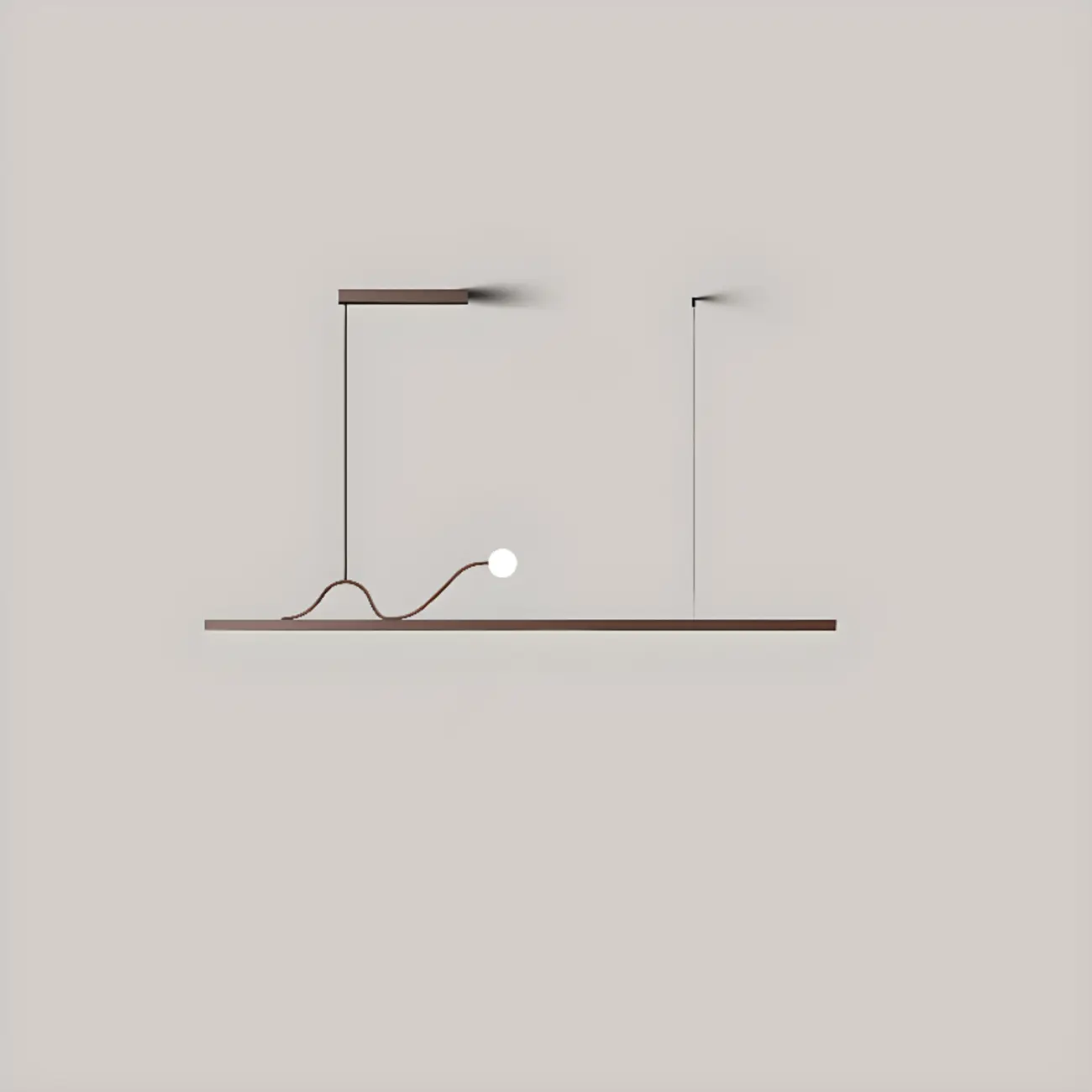 2-Light Rectangle Slim Linear Walnut Island Pendant Lights  Image - 4 | homeyfad