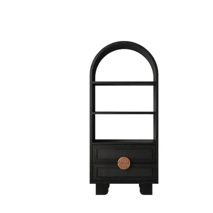 Charcoal Black Casual Storage Sideboard with Drawers Image - 6