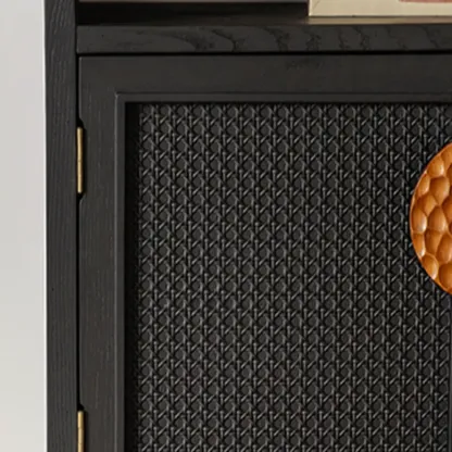 Charcoal Black Casual Storage Sideboard with Drawers Image - 11