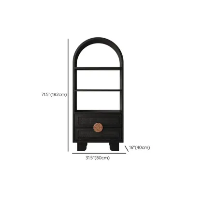 Charcoal Black Casual Storage Sideboard with Drawers #size