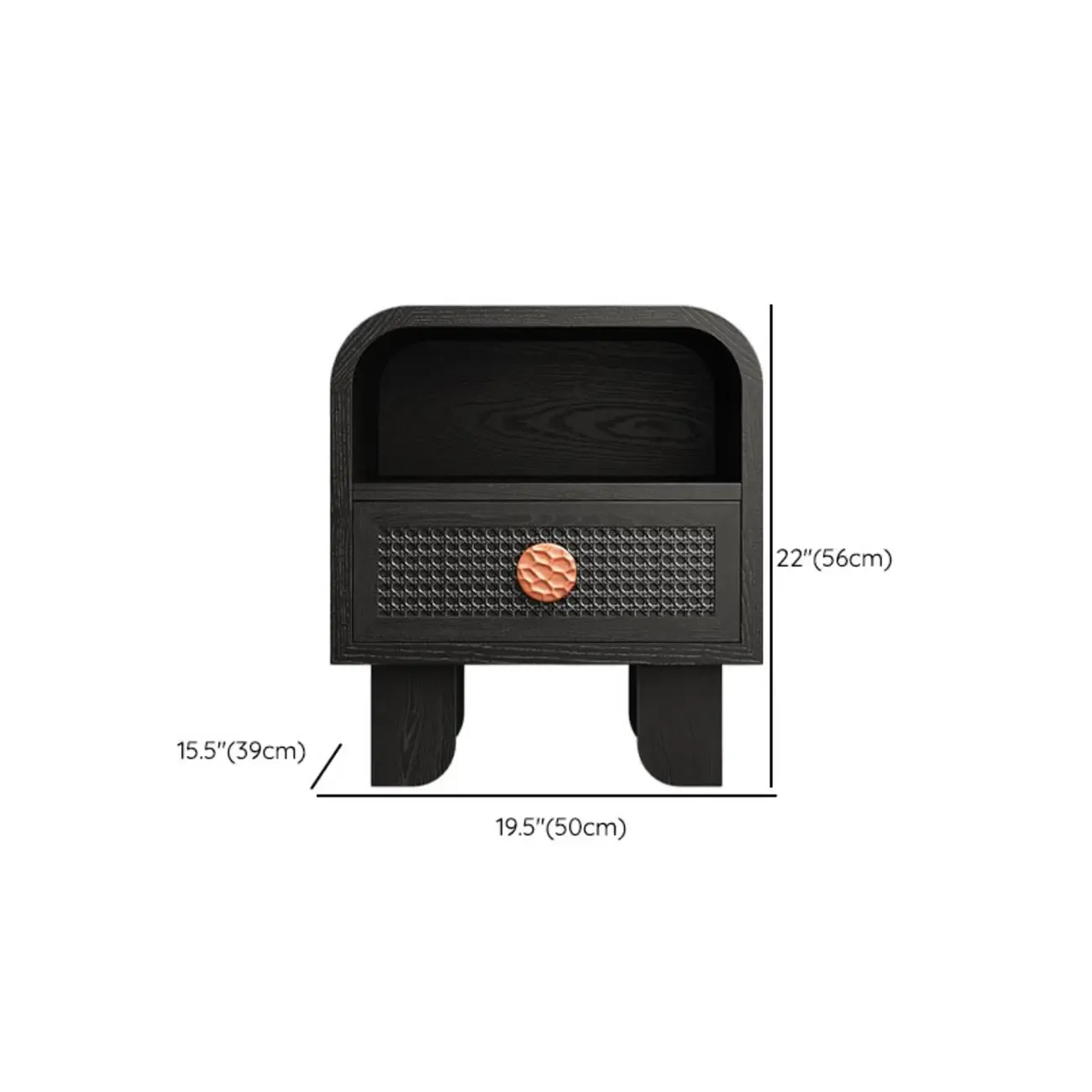 Charcoal Black Casual Storage Sideboard with Drawers Image - 17