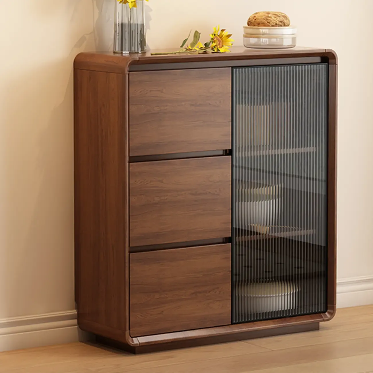 Casual Espresso Wood Sideboard with Drawers | HomeyFad