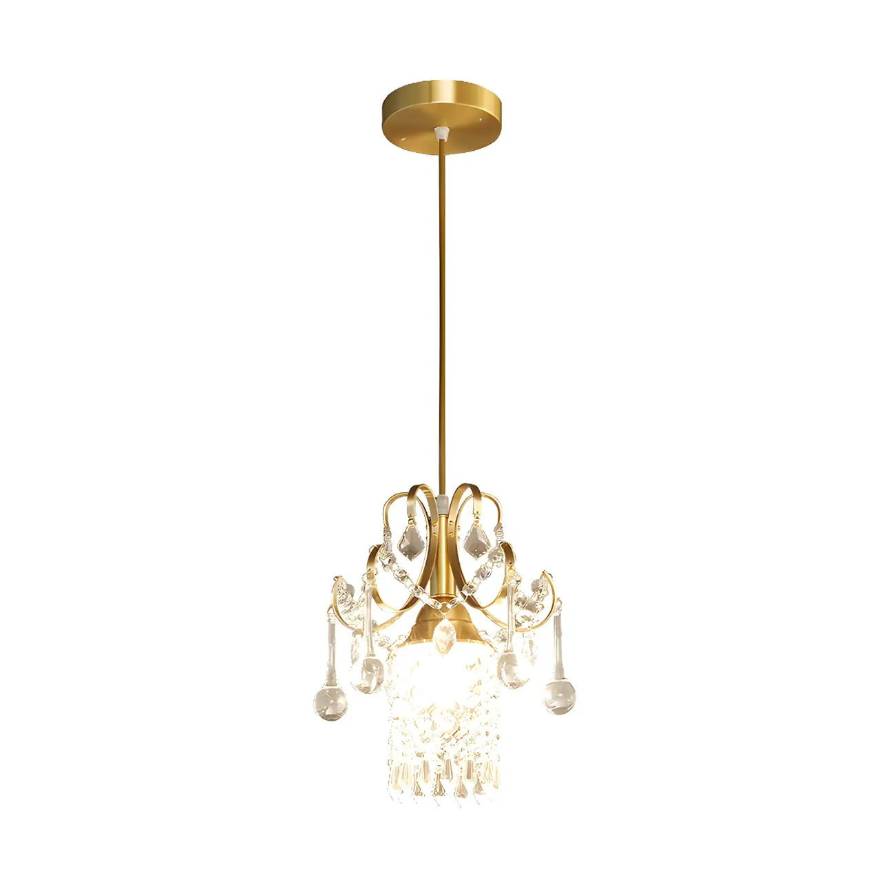 Luxury Gold Crystal Accent Pendant Light Image - 3 | homeyfad