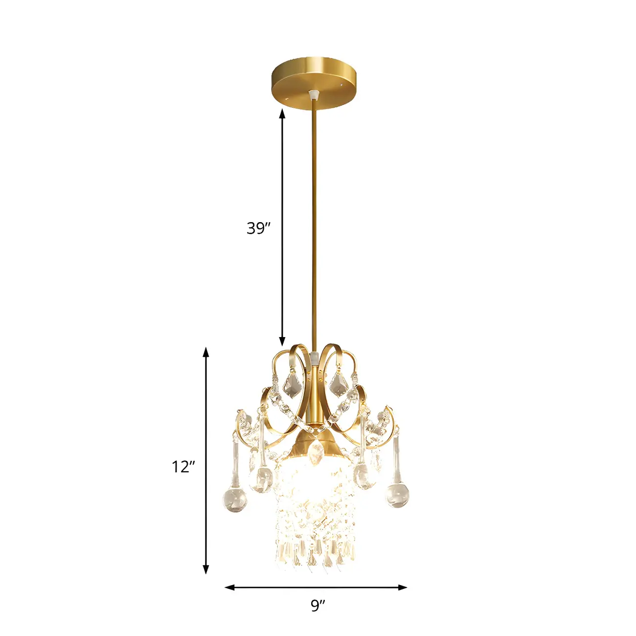 Luxury Gold Crystal Accent Pendant Light Image - 6 | homeyfad