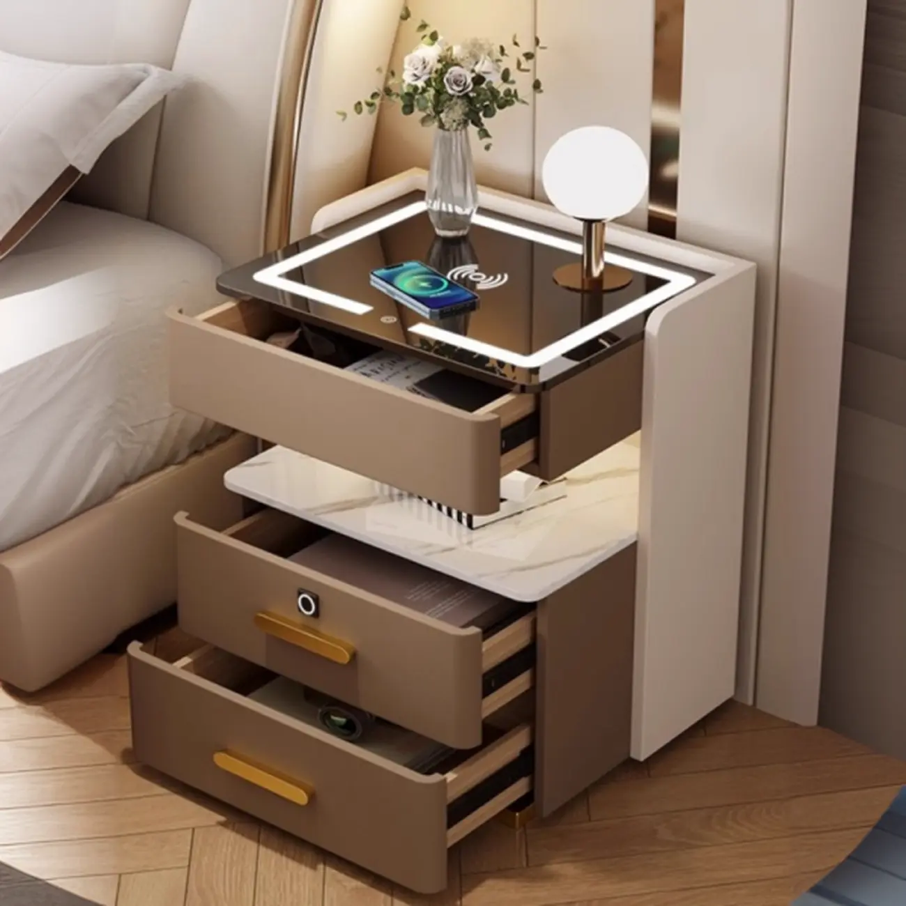 Drawer Wireless Charger For Nightstand Bedside Table, Bedside