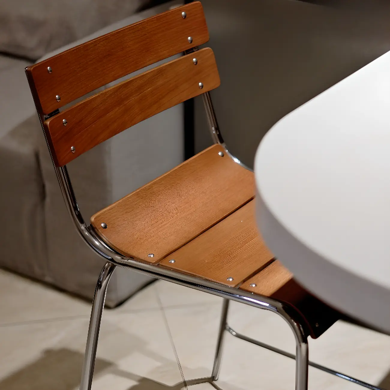 Industrial Brown Wood Rectangle Stackable Bar Stools with Back Image - 10 | homeyfad