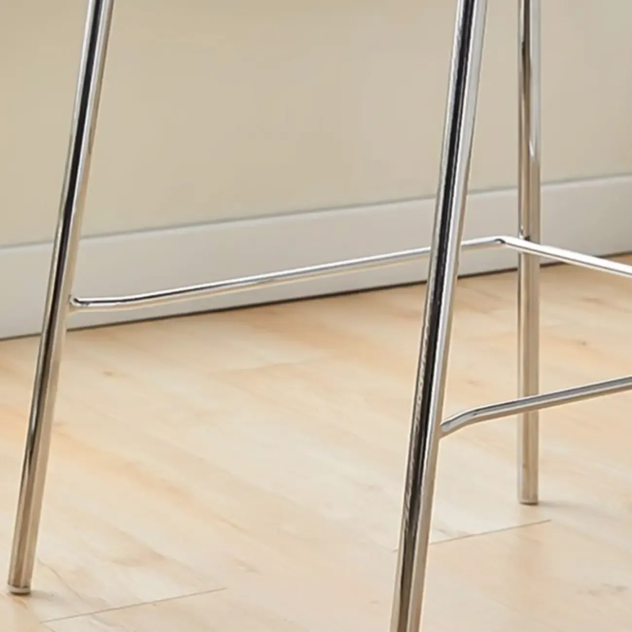 Industrial Brown Wood Rectangle Stackable Bar Stools with Back Image - 9