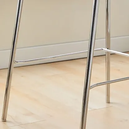 Industrial Brown Wood Rectangle Stackable Bar Stools with Back Image - 9