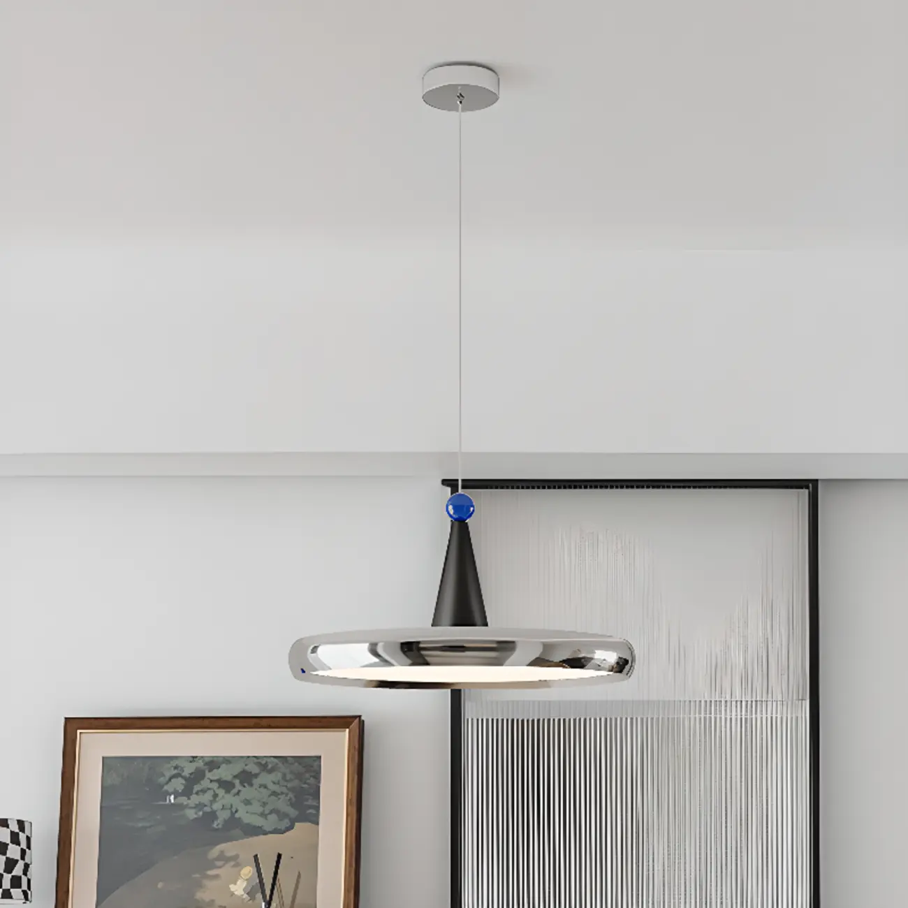 Modern Geometric Cream Acrylic Pendant Light with Multi Dimming  Image - 5 | homeyfad