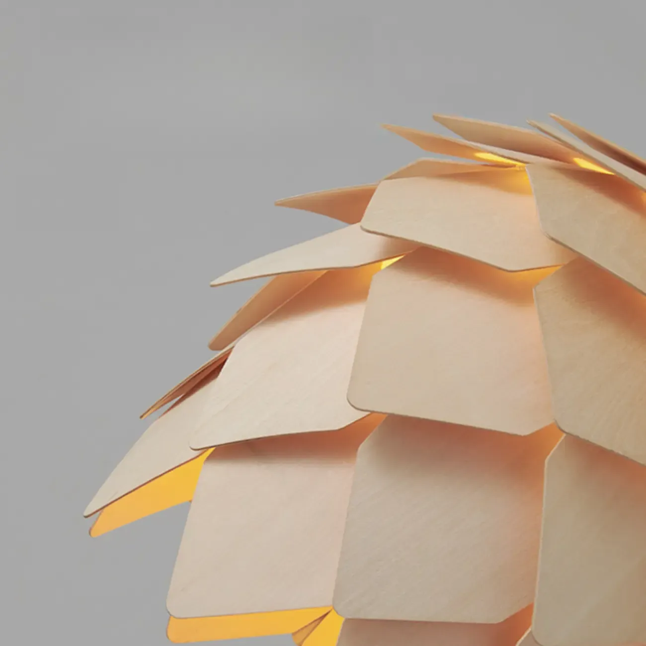 Exquisite Solid Wood Pine Cone Pendant Light Hanging Lamp Image - 6