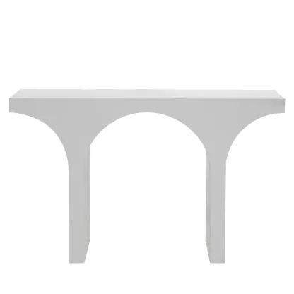 Entryway Rectangular Black Arch Base Console Table Image - 2