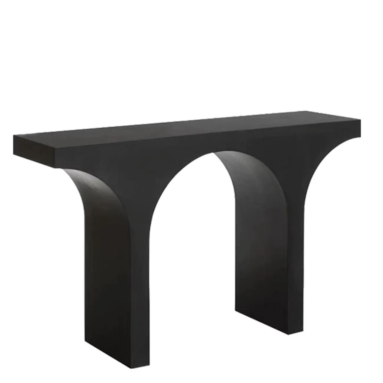 Entryway Rectangular Black Arch Base Console Table Image - 3