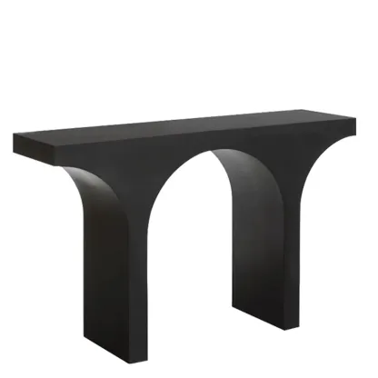 Entryway Rectangular Black Arch Base Console Table Image - 3