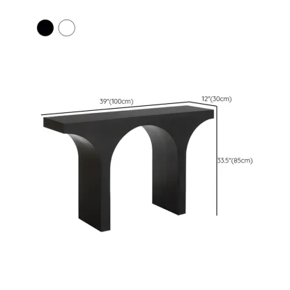 Entryway Rectangular Black Arch Base Console Table #size