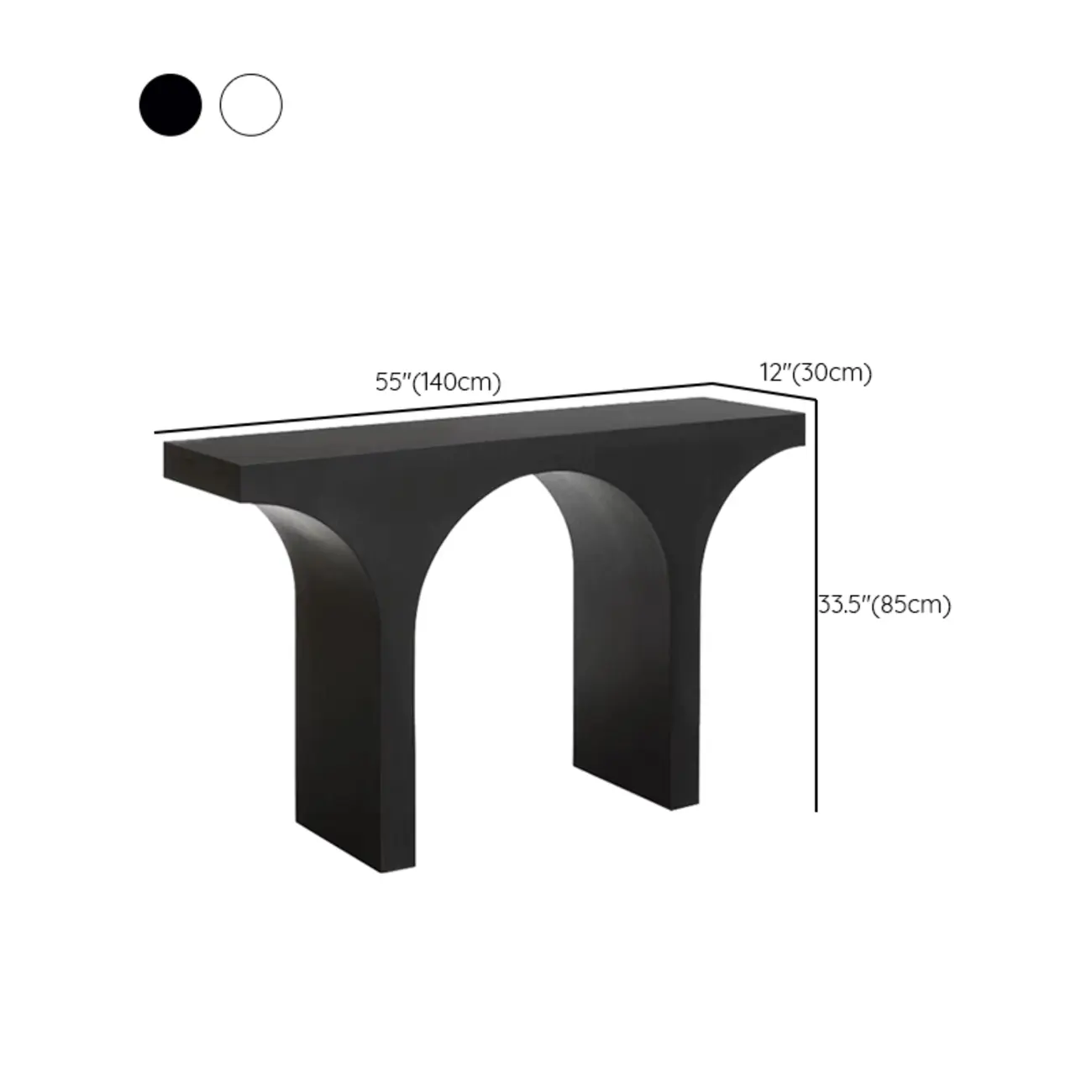 Entryway Rectangular Black Arch Base Console Table Image - 11 | homeyfad