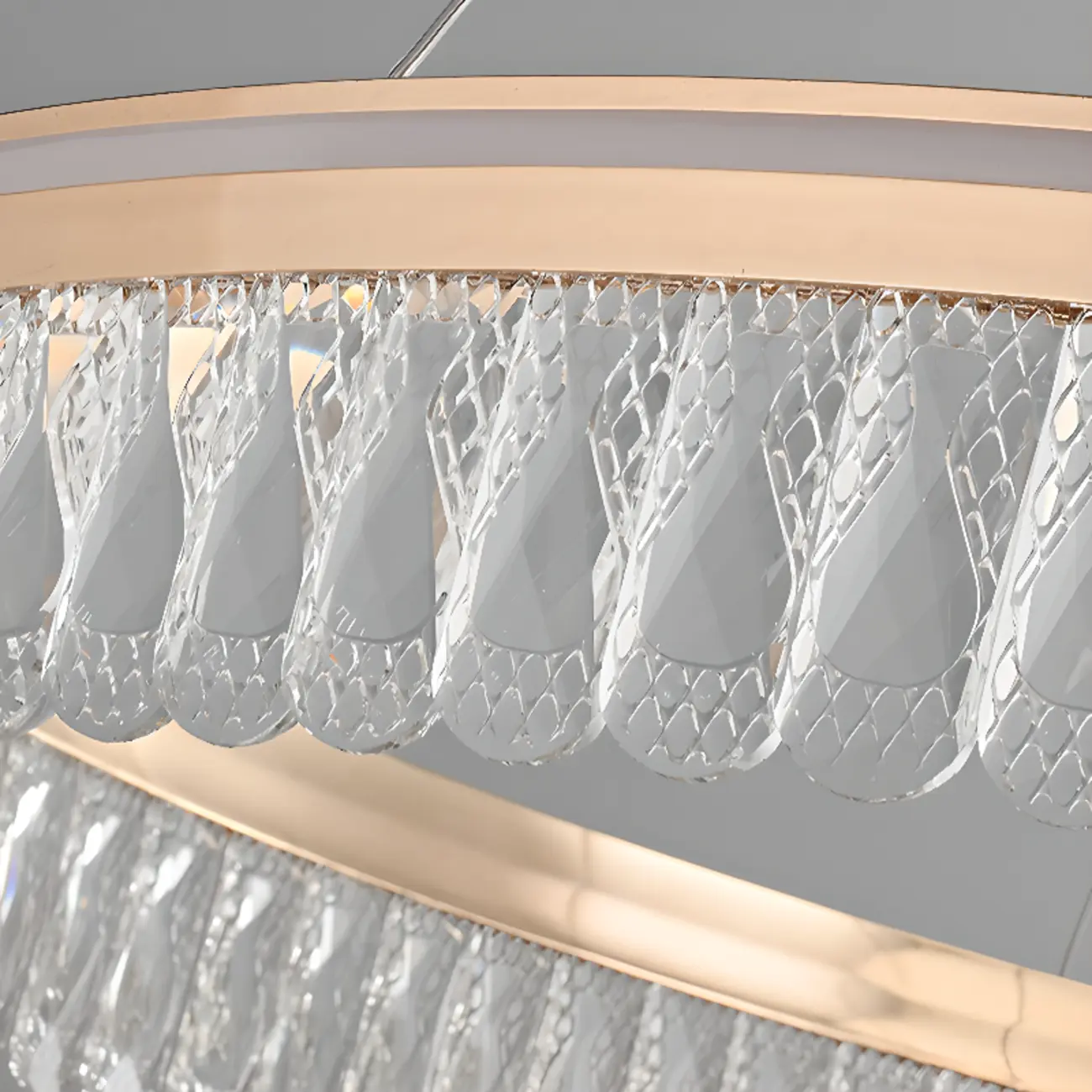 Dimmable Circle Gold Crystal Modern LED Chandeliers Image - 18 | homeyfad