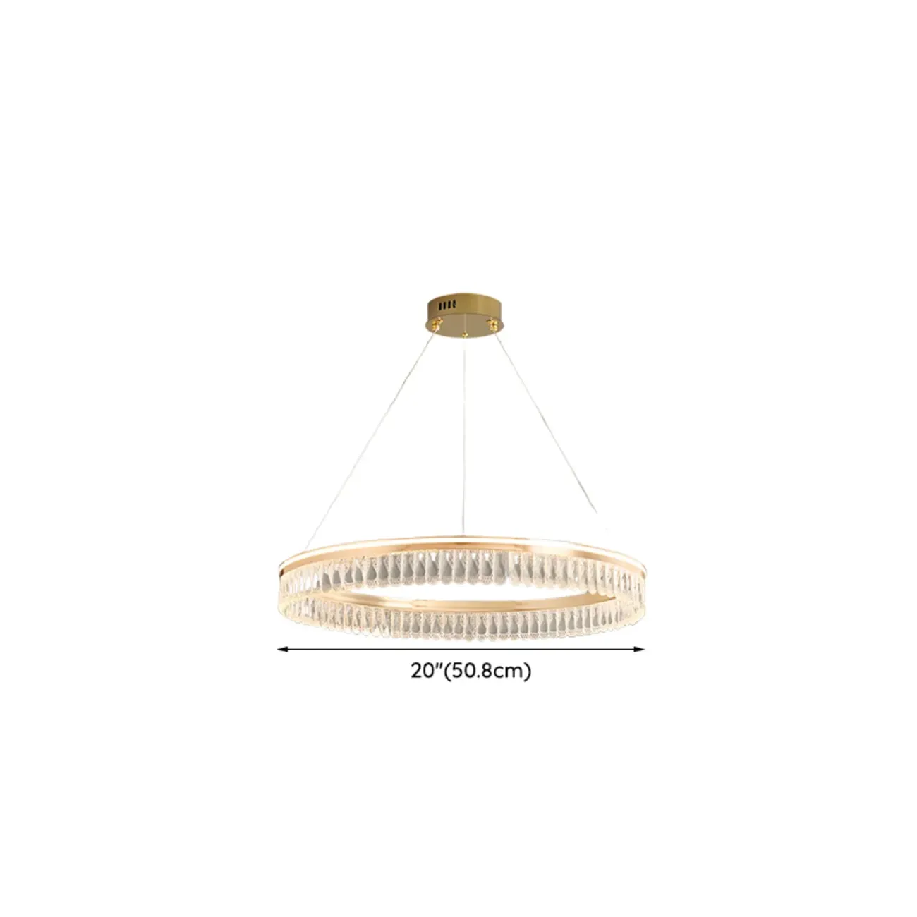 Dimmable Circle Gold Crystal Modern LED Chandeliers #size