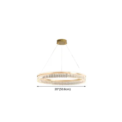 Dimmable Circle Gold Crystal Modern LED Chandeliers #size