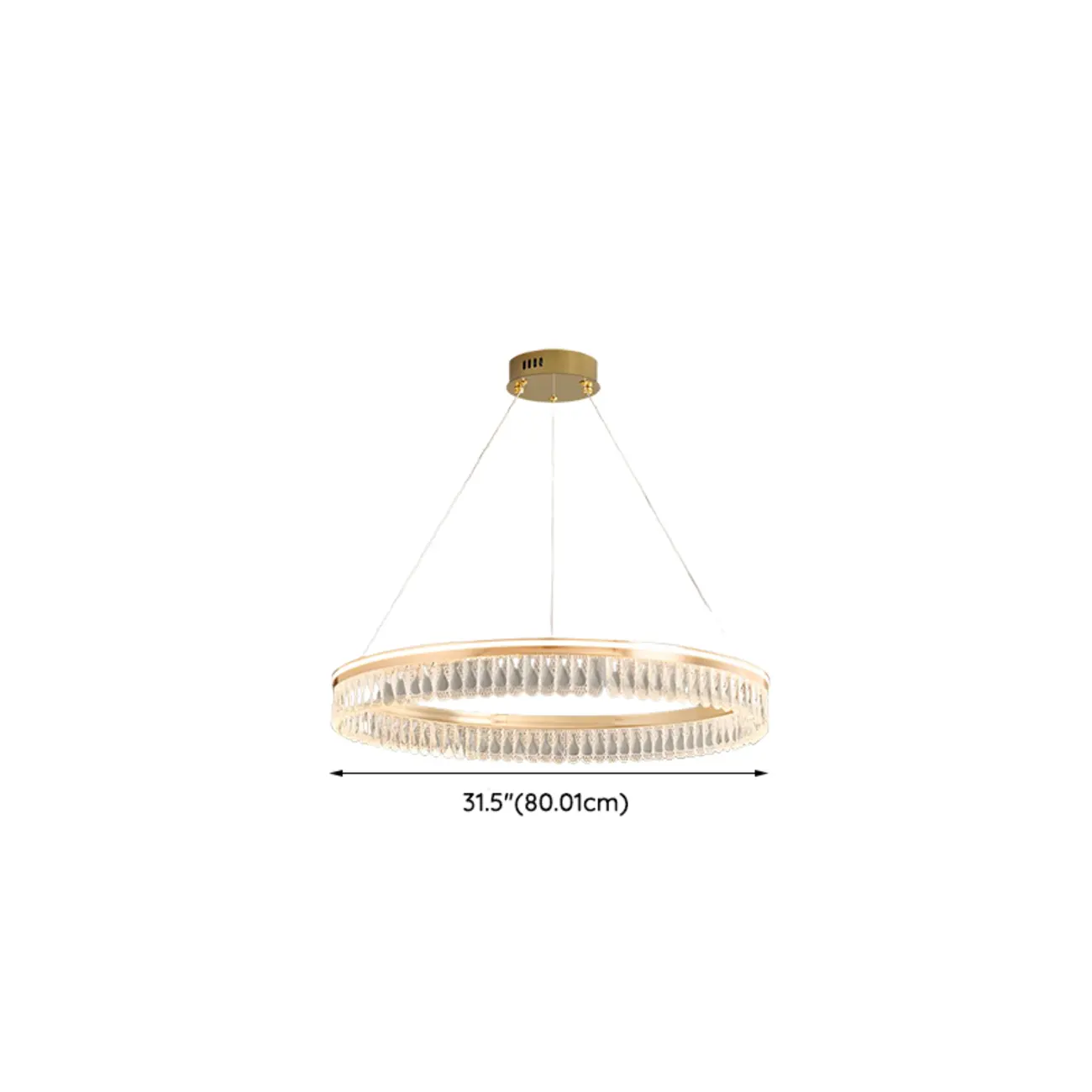 Dimmable Circle Gold Crystal Modern LED Chandeliers Image - 24 | homeyfad