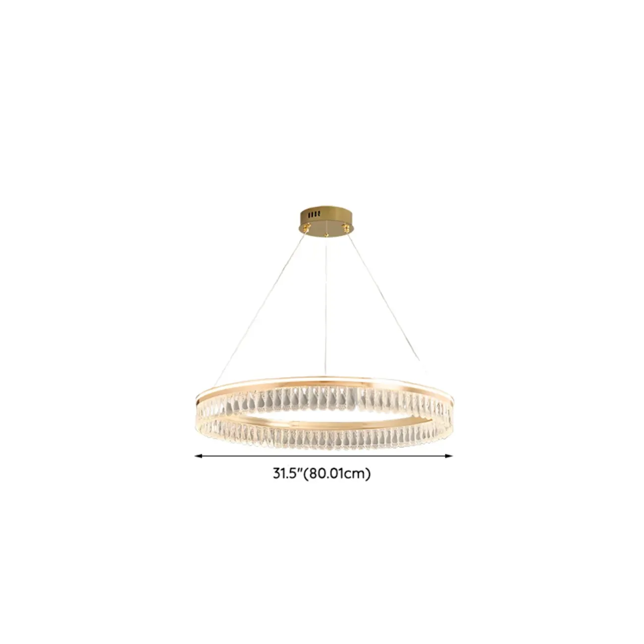 Dimmable Circle Gold Crystal Modern LED Chandeliers Image - 24