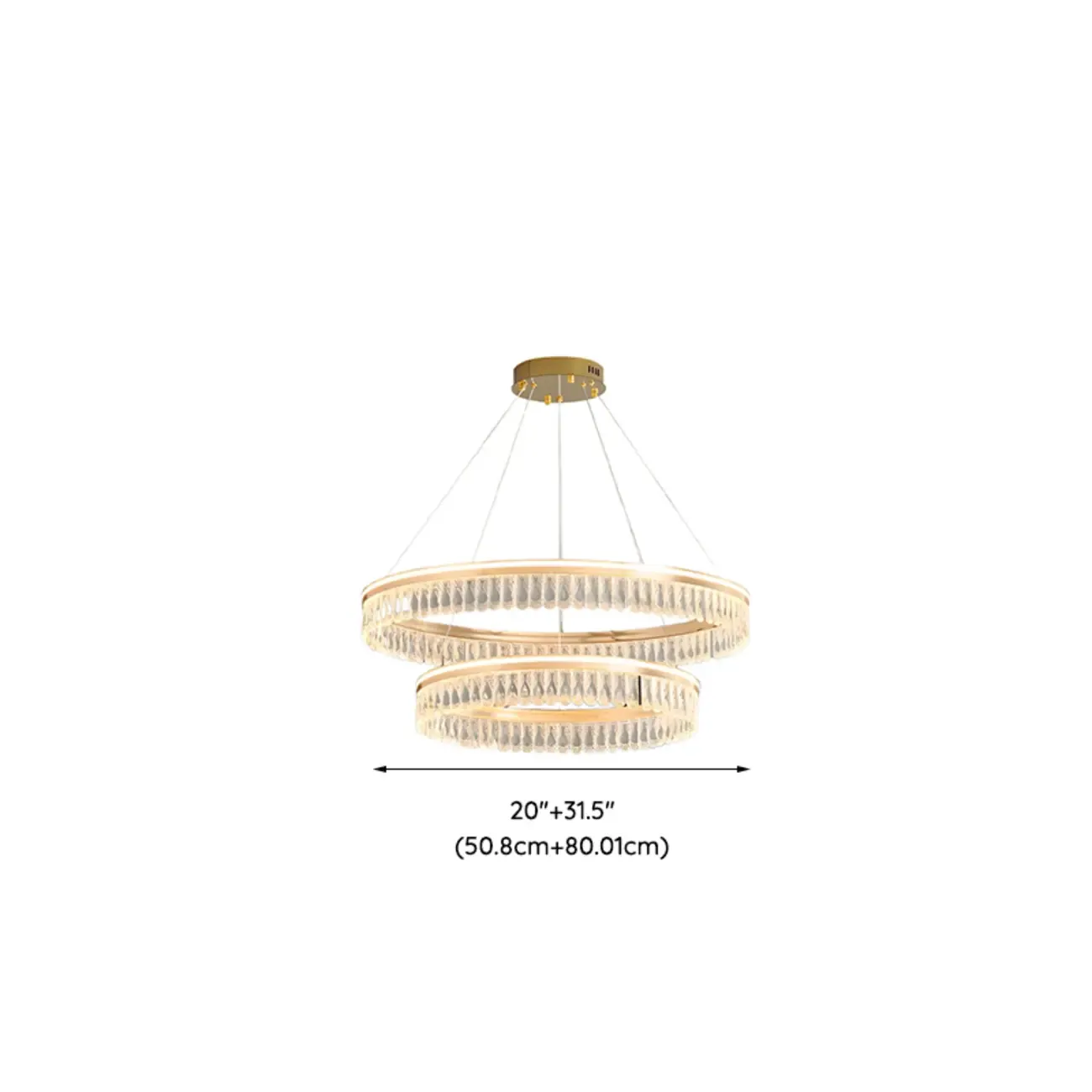 Dimmable Circle Gold Crystal Modern LED Chandeliers Image - 25