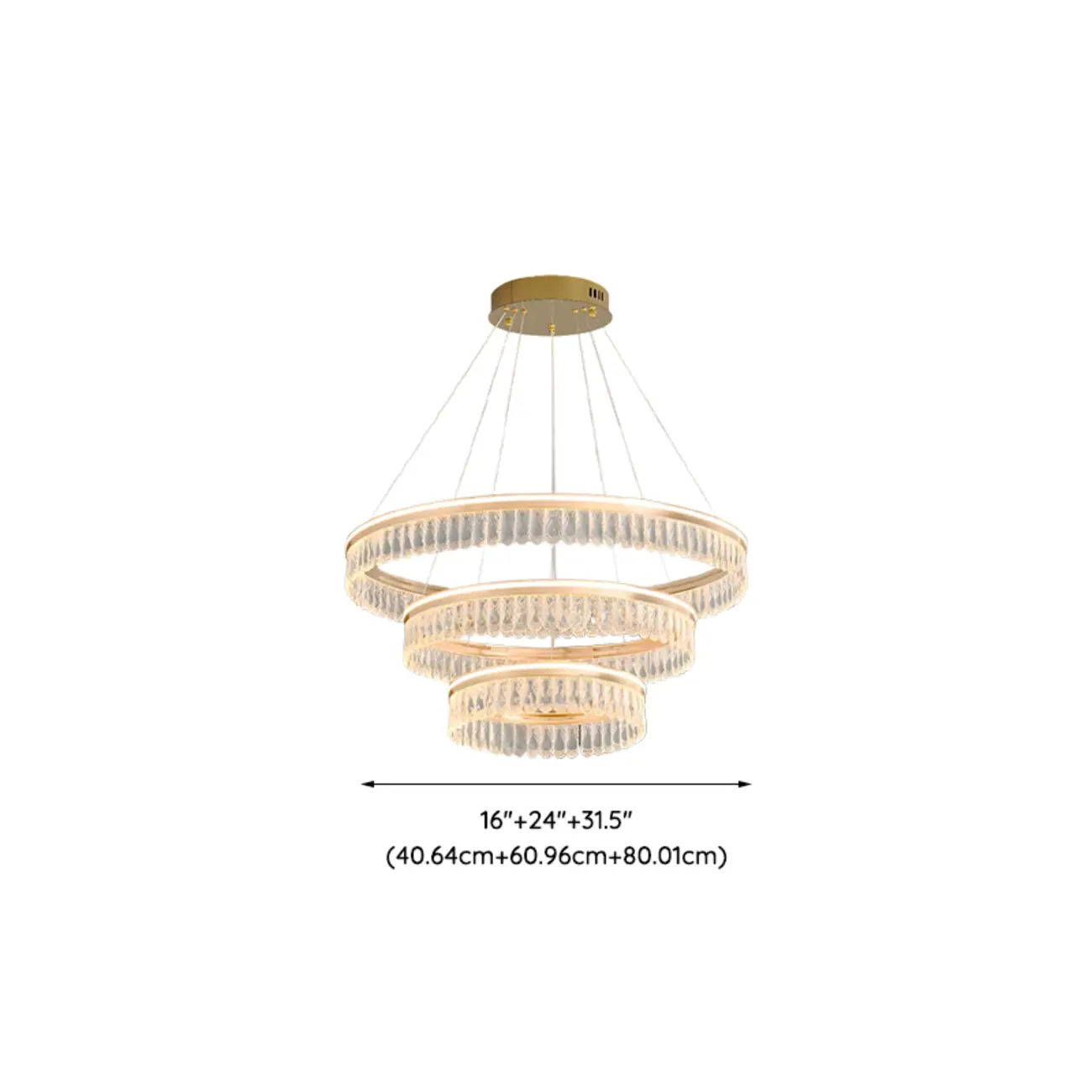 Dimmable Circle Gold Crystal Modern LED Chandeliers Image - 26 | homeyfad