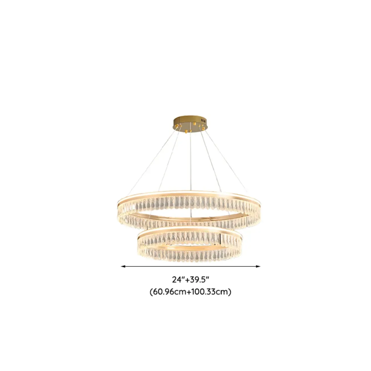 Dimmable Circle Gold Crystal Modern LED Chandeliers Image - 28