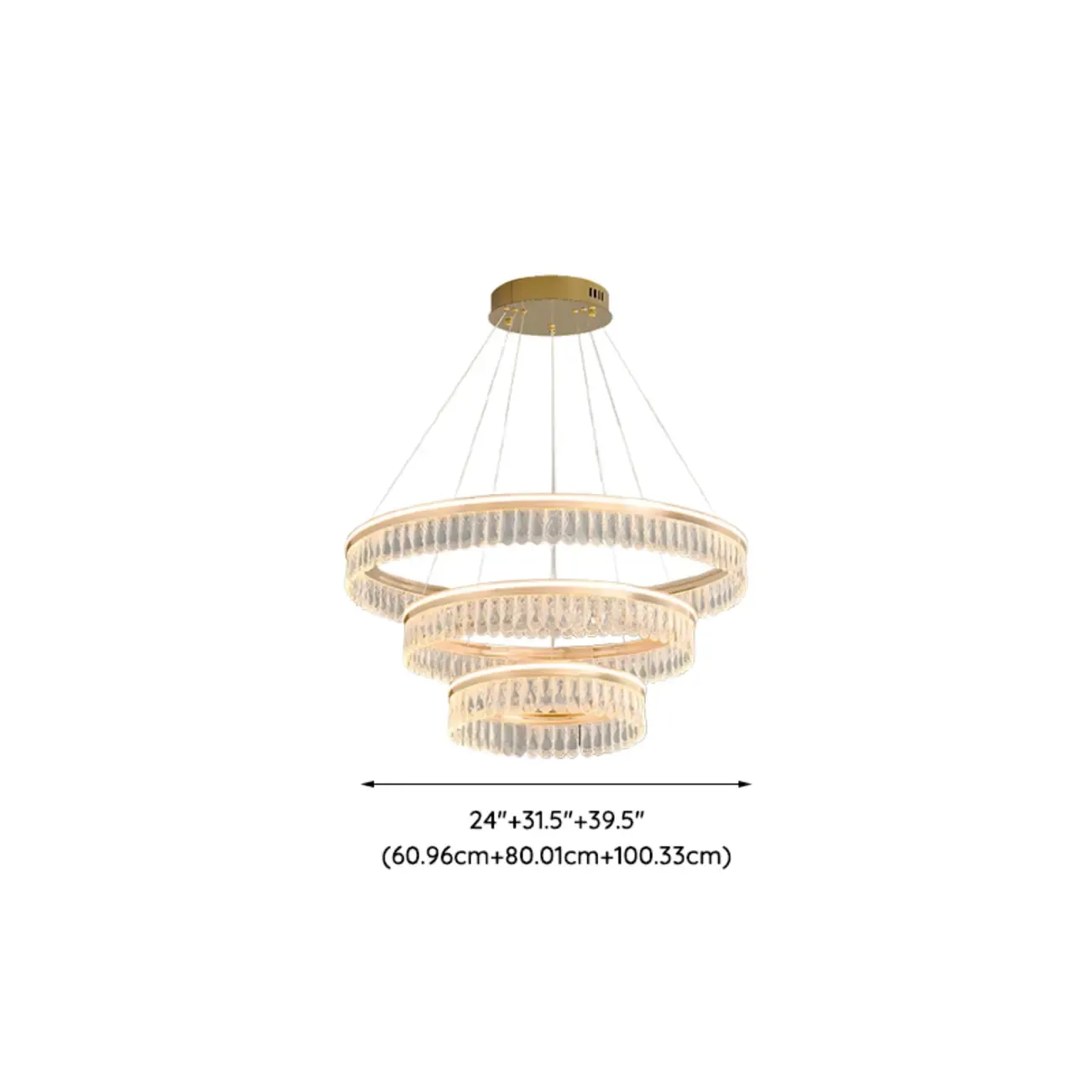 Dimmable Circle Gold Crystal Modern LED Chandeliers Image - 29