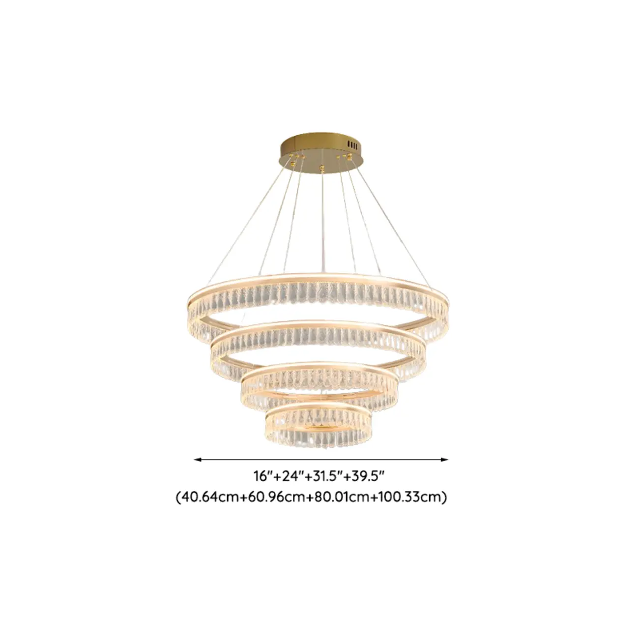 Dimmable Circle Gold Crystal Modern LED Chandeliers Image - 30 | homeyfad