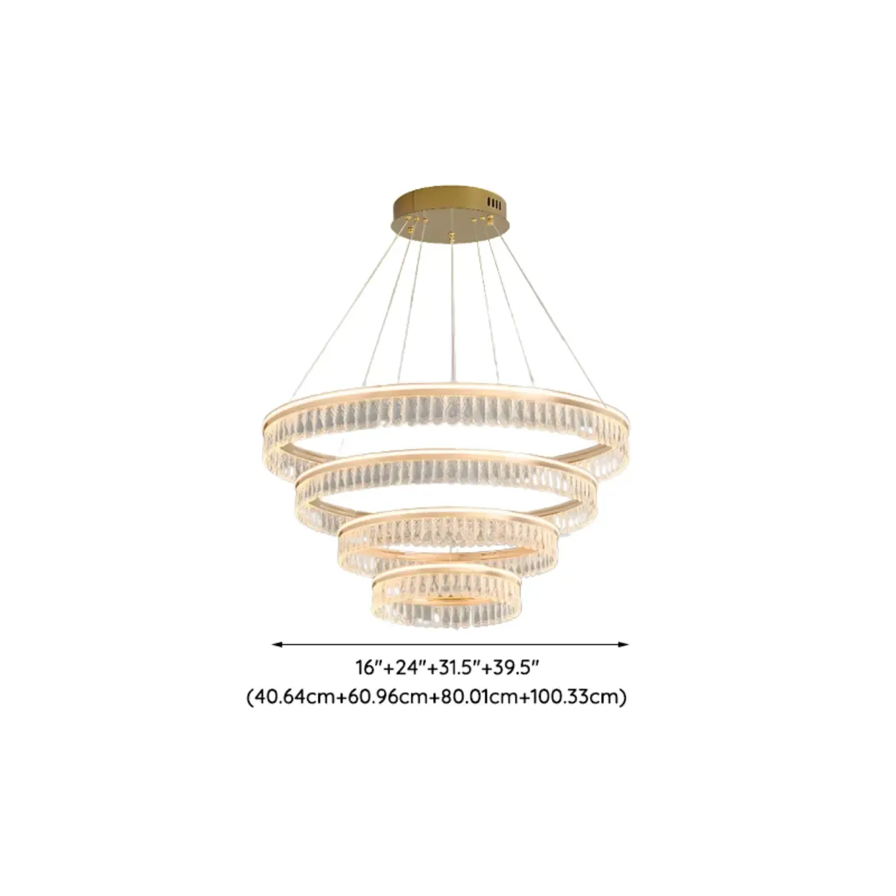 Dimmable Circle Gold Crystal Modern LED Chandeliers Image - 30