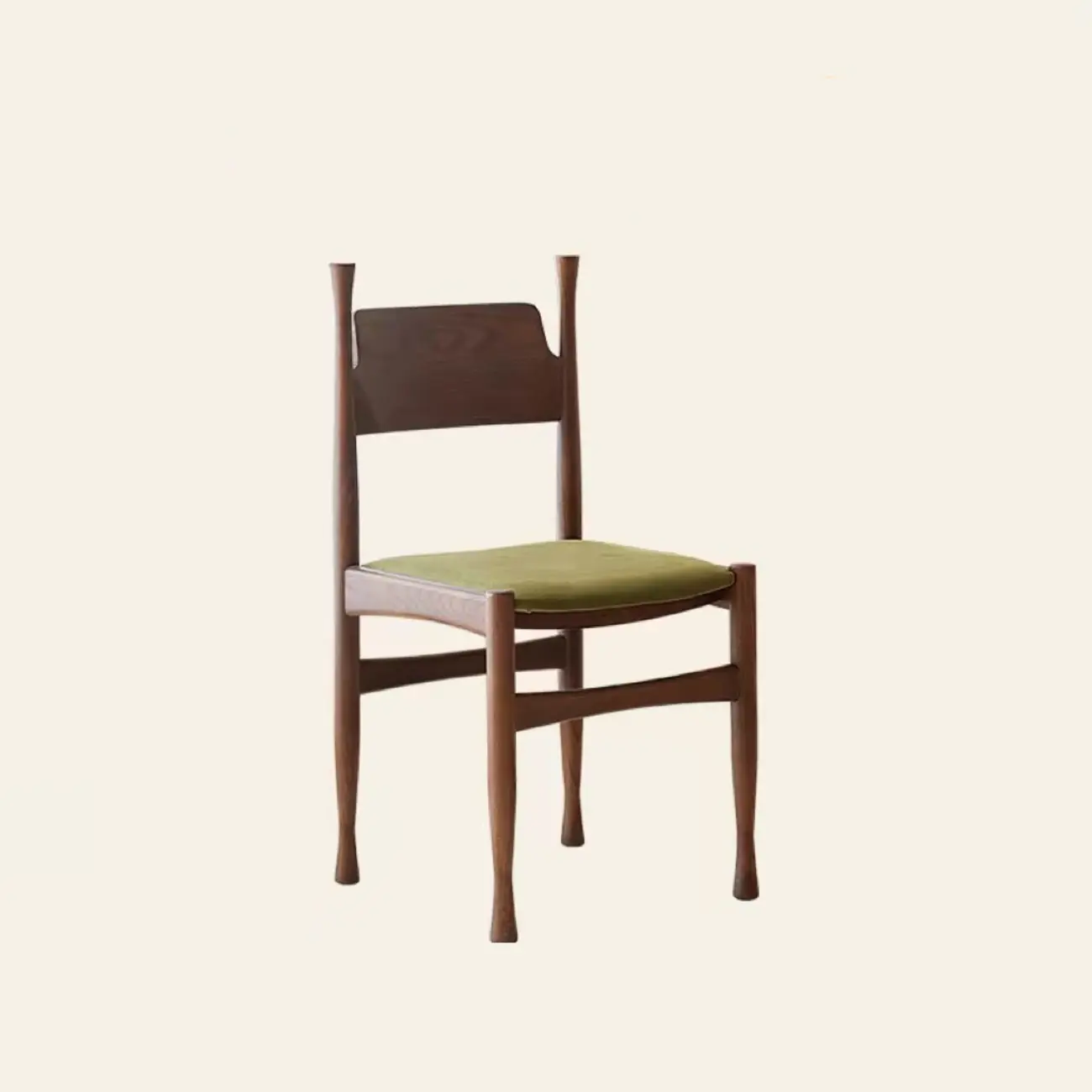 Minimalist Vintage Wood Frame and Upholstered Dining Chair Image - 7 | homeyfad