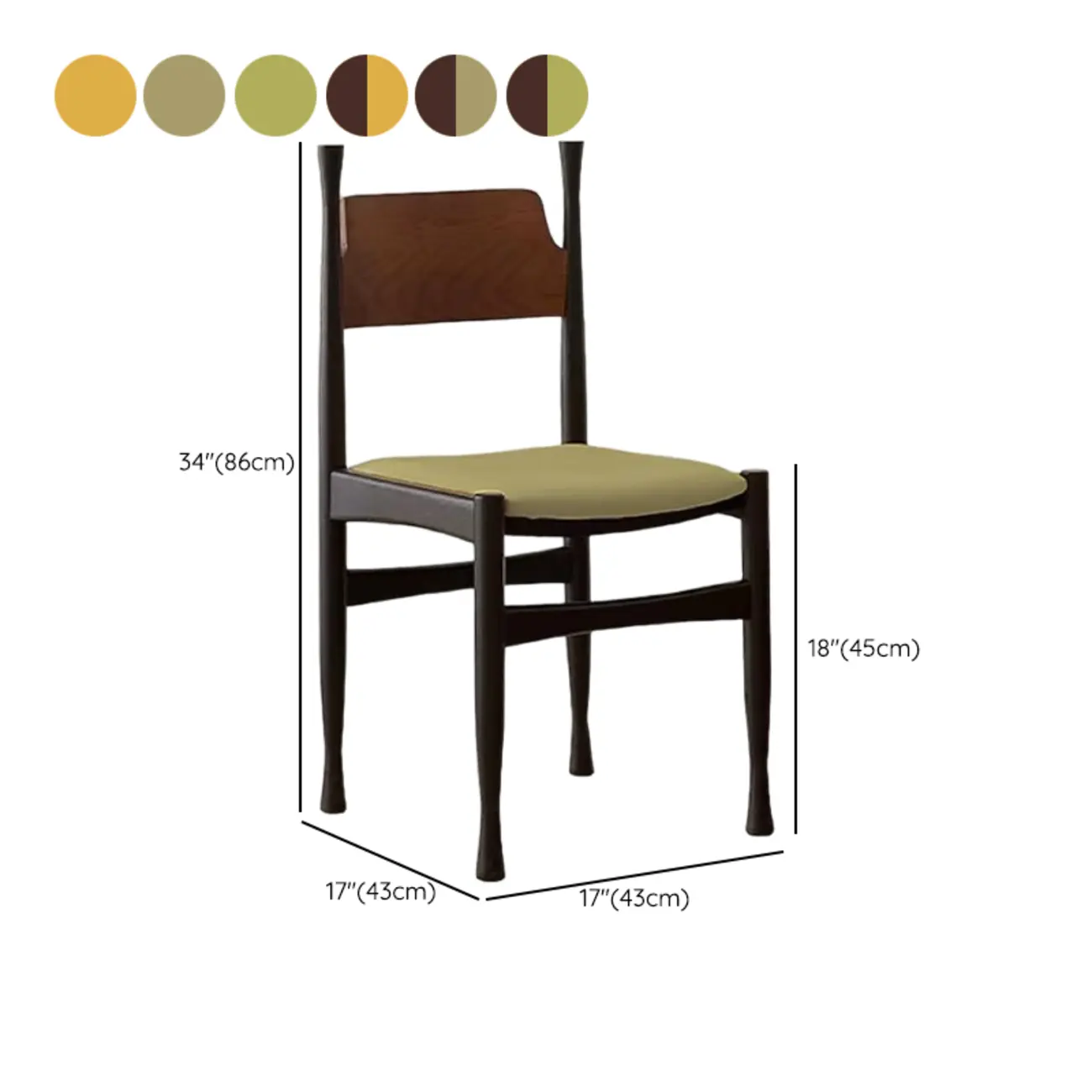 Minimalist Vintage Wood Frame and Upholstered Dining Chair #size | homeyfad