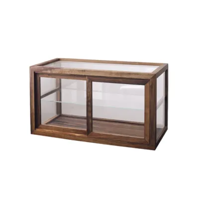 Tabletop Wooden Open Door Glass Small Display Cabinet  Image - 2