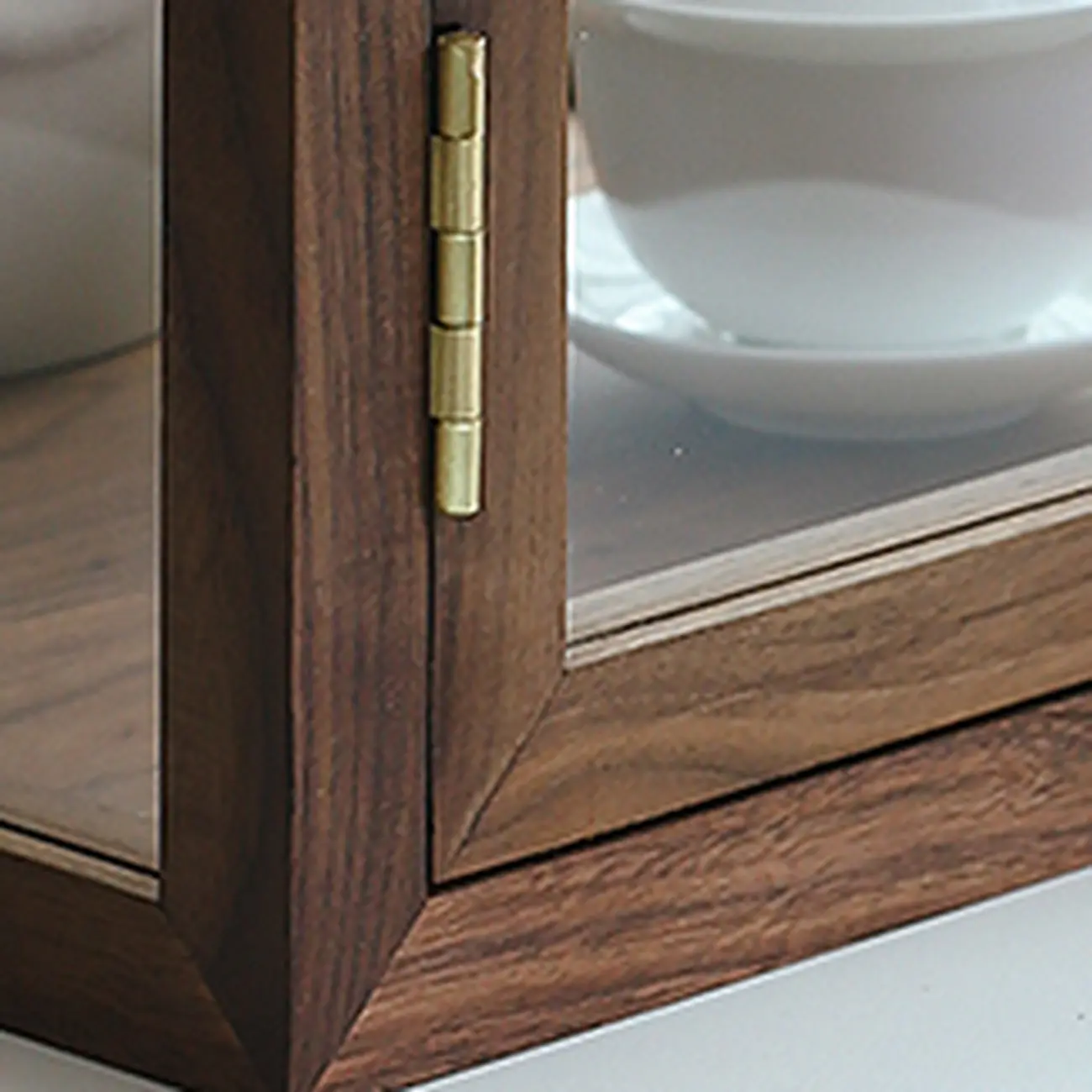 Tabletop Wooden Open Door Glass Small Display Cabinet  Image - 7 | homeyfad