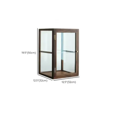 Tabletop Wooden Open Door Glass Small Display Cabinet  #size