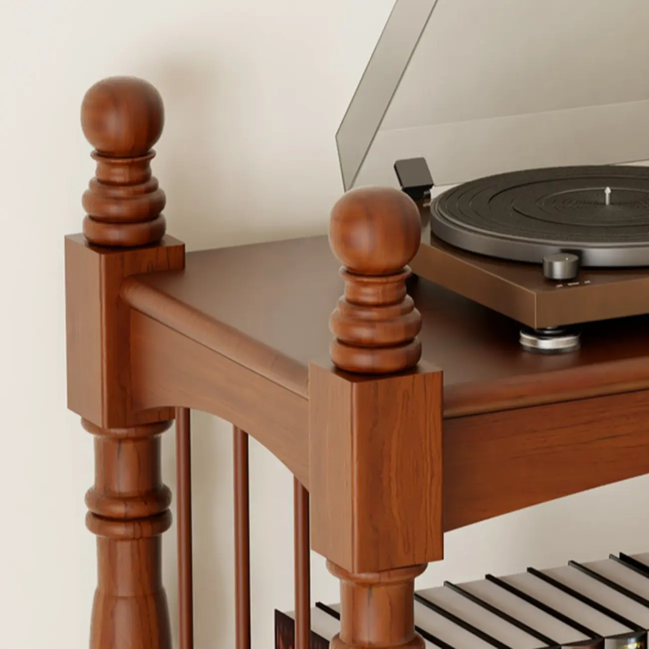 Traditional Brown Wooden Etagere Open 5-Shelf Bookcase Image - 7 | homeyfad