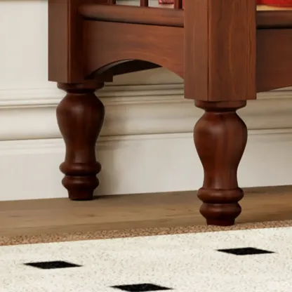 Traditional Brown Wooden Etagere Open 5-Shelf Bookcase Image - 8